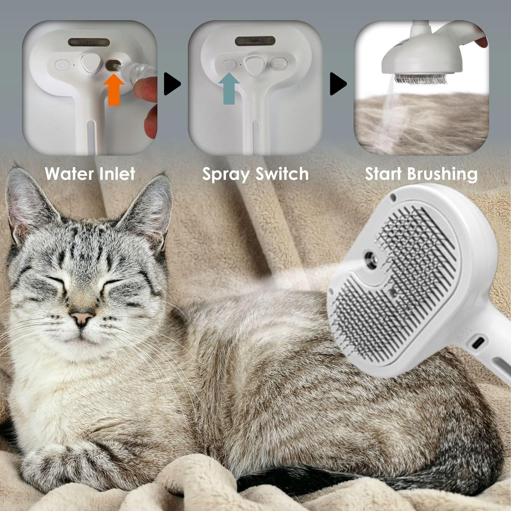 2-in-1 Steam Pet Grooming Comb