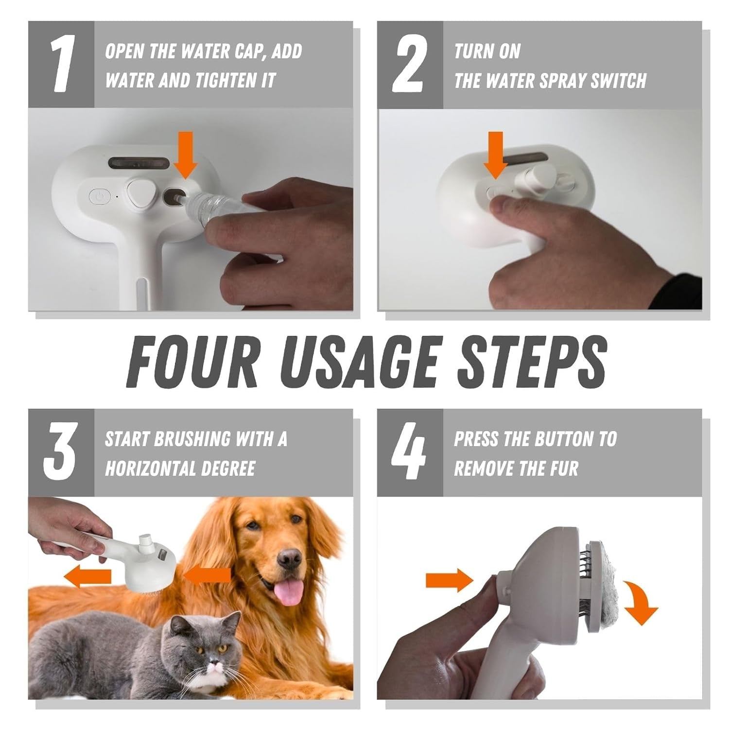 2-in-1 Steam Pet Grooming Comb
