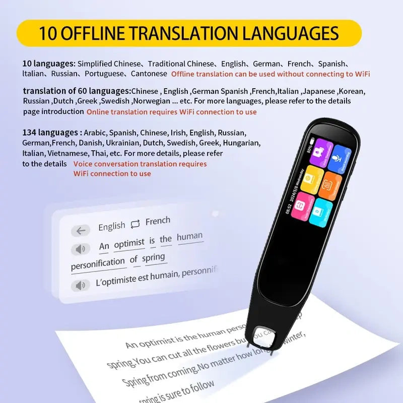 Standalone Smart Reading Pen & Instant Multi-Language Translator