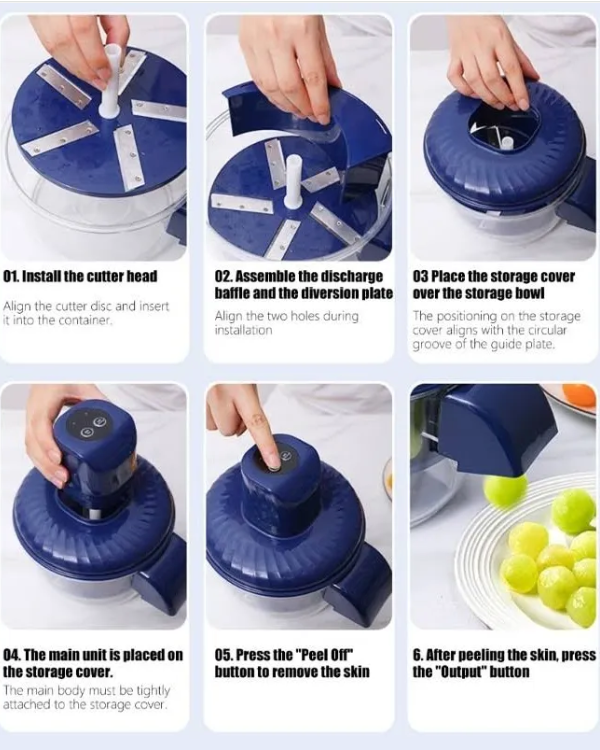 Automatic Grape Peeling Machine Electric Garlic Peeler Rechargeable