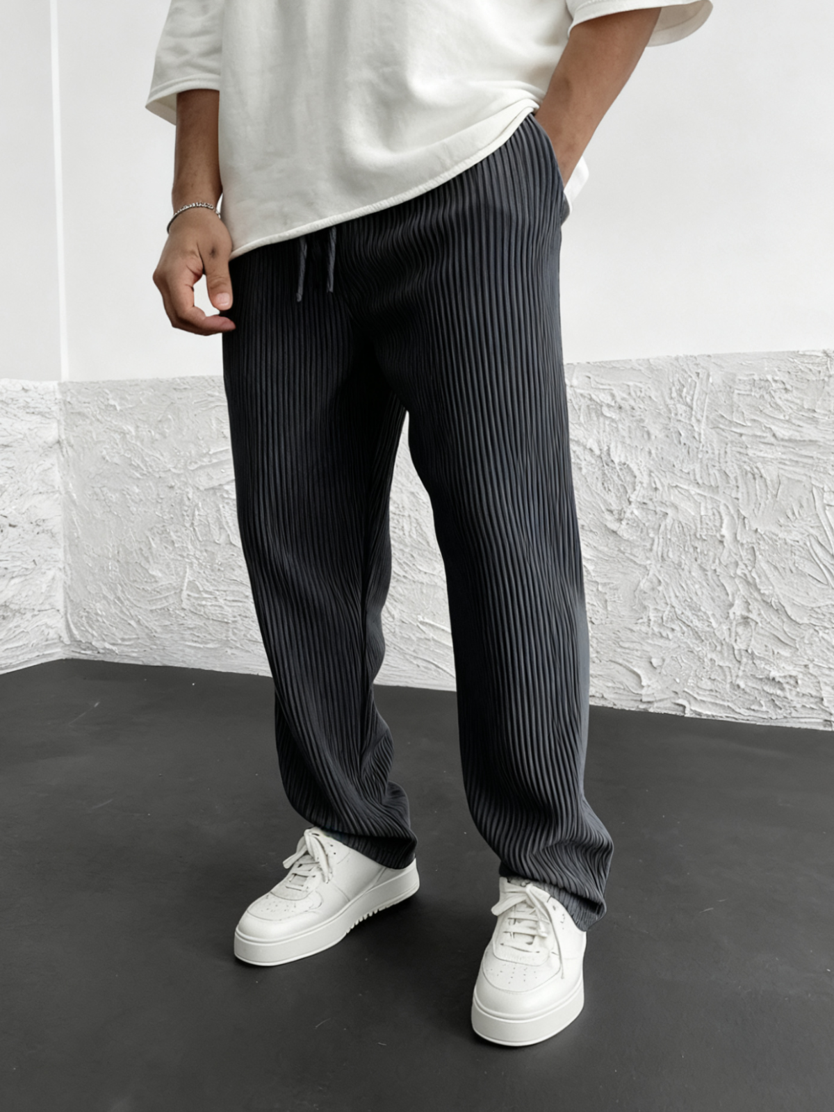 The "Rib-Tube" Baggy Trouser | Heavyweight Textured Knit